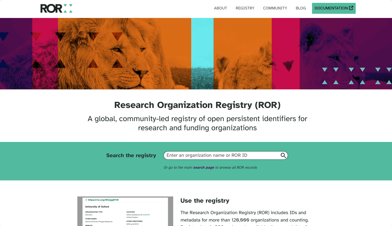 GIF of searching ROR.